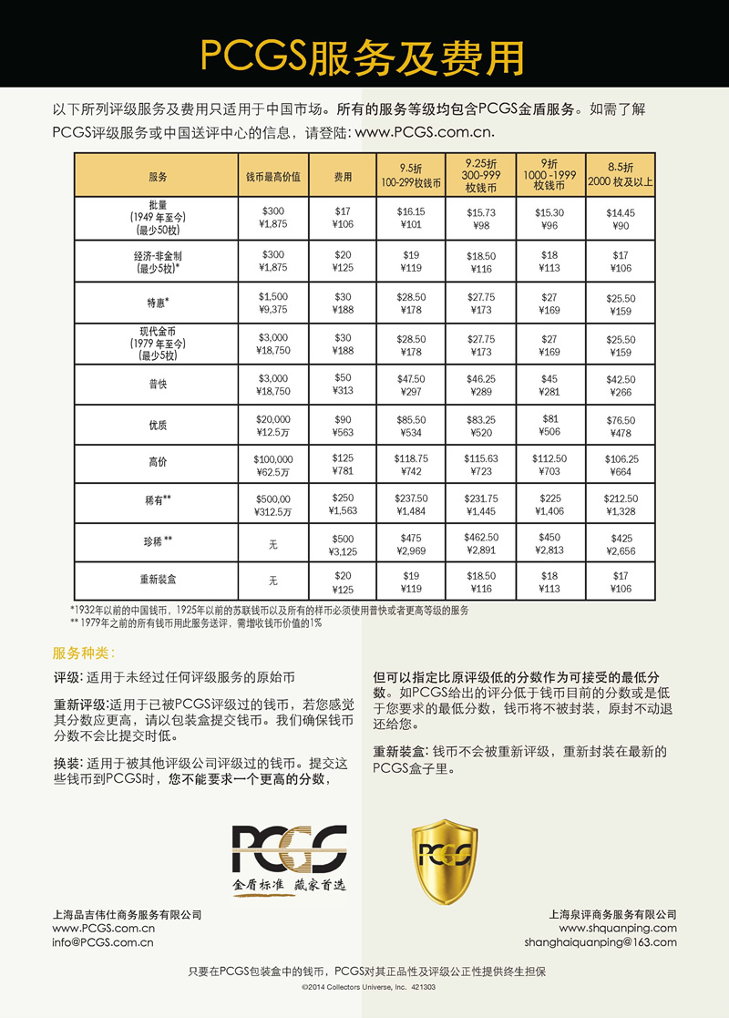 PCGS 評(píng)級(jí)費(fèi)優(yōu)惠將于9月份在上海實(shí)行 PCGS 評(píng)級(jí)費(fèi)優(yōu)惠將于9月份在上海實(shí)行